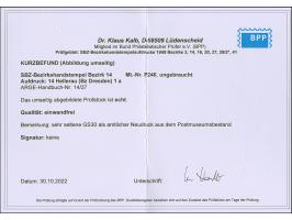 “14/Hellerau (Bz Dresden) 1 a” (Arge 14/37) auf Karte Arbeiter 30 Pfg.; sogen. Neudruck für das Postmuseum, ungebraucht und t