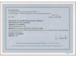“14/Arnsdorf” auf Ziffern 20 Pfg, postfrisch und tadellos; nur in wenigen Orten in geringen Mengen überdruckt, sign. sowie Be