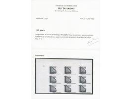 1969, Inauguration of Philatelic Service, imperf. plate proof of the central vignette only, in black on gummed paper, corner 