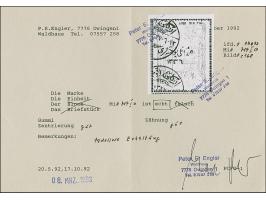 1920, 500  pia. orange handstamped 1336, clear cancelled ‘Eregli (Konya)’, no cut. Certificate Engler ‘without any faults’, f