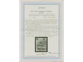 1923, 24 Werte-Satz, 15 C. a. 20 M., Aufdruck in seltener Type V, sauber gestempelt. Einwandfrei. Fotoattest Dr. Petersen BPP