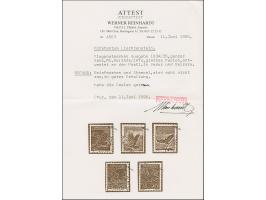 1934, Flugpost zwei kompl. Sätze gestempelt, normales und geriffeltes Papier, ein Satz mit Fotoattest Reinhardt (1990)
