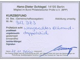 1946, Ziffern 2 Pfg., linkes unteres Eckrandpaar mit Druckerzeichen ‘großes F’, sauber gestempelt, KB H.-D. Schlegel BPP (Mi.