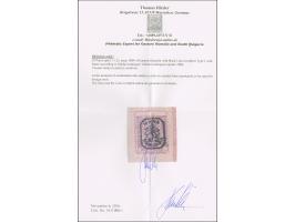 1885, 20 pa. rose, perforated 11.5, partly double overprint Type I, affixed to unused postal stationery card to pay the forei