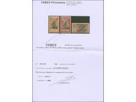 1941, France Libre three overprinted values 15 ca. on 20 c. unused, other two values mint never hinged, fine set. Certificate