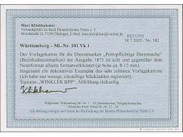 1875, Vorlagekarton ohne Werteindruck, formatverkleinert (ca. 35:37 mm), sonst einwandfrei. Äußerst selten. Fotobefund Klinkh