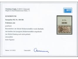 1926, Landschaften 10 C., Oberrandstück. Der falsche Reihenwertzähler wurde überbalkt und darüber der korrigierte eingedruckt
