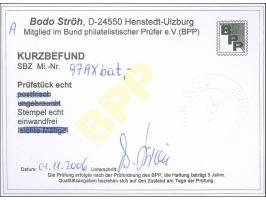 12 Pfg. dunkelbräunlichrot auf Papier t, leicht gestempelt "WEIMAR 9.2.26". Kurzbefund Ströh BPP