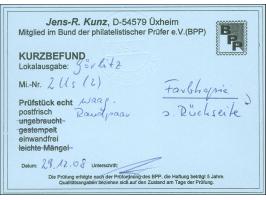 1945, Ziffer 6 Pfg. im waagerechten Paar vom linken Bogenrand, senkrecht ungezähnt, postfrisch, einwandfrei. Kurzbefund Kunz 