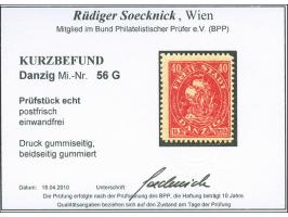1921, Kogge durchstochen, 40 Pfg. mit Druck auf der Gummiseite, postfrisch, einwandfrei. Kurzbefund Soecknick BPP