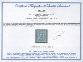1879, 25 c. blue, unused, fresh color, fine. Certificate Terrachini (2009).
