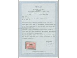 1920, Germania 1 M., mit Doppelaufdruck, farbfrisch, postfrisch, links Zahnverkürzungen sowie oben ein winziger Zahnlochspalt