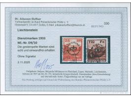 1933, Landschaften 25 Rp. und 1,20 Fr. kpl., sauber gestempelt, Befund Hoffner BPP (2025)