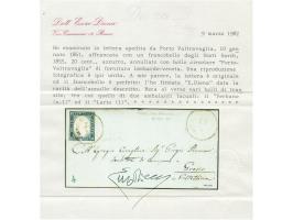 "PORTO VALTRAVAGLIA 10/1", EKr., auf- und nebengesetzt auf kleiner Briefhülle nach Grossio; rückseitig 6 Transit-und Ankunfts