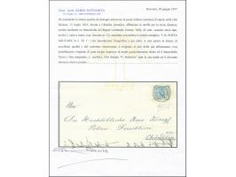 "I.R.POSTA MILIT. in I. No.1 15/7", EKr. sauber auf Handpapier 45 Centesimi, voll- bis breitrandig, auf komplettem Faltbrief 