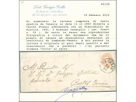 "VENEZIA 11/11", EKr., sauber auf Österreich 1860, 5 Kreuzer auf kleinem Faltbrief nach Castel Franco. Die Adresse nachgezoge