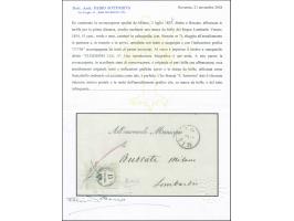 "MILANO 2/7", EKr., nebengesetzt auf Briefhülle mit Stempelmarke 15 Centesimi, entwertet durch Federkreuz mit Datum "5/7/56",
