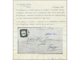 "S.ANGELO 5/11", Dreikreisstempel, auf Sardinien 20 Centesimi, voll- bis breitrandig, auf kleinem Faltbrief nach Gonzaga. Seh