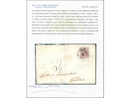 "VENAS 8/5", EKr. auf Österreich, Handpapier 6 Kreuzer, Type Ia, allseits breitrandig, auf Briefhülle nach Ceneda. Die Marke 
