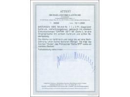 3 Pfg. mit sauberem violetten Stempel "SAIPAN 29/11 99". Unten unauffällige kleine Nachzähnung, sonst einwandfrei. Signiert G