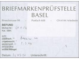 1948, Luftpostfaltbrief 100 Pfg., Type II Posthorn mit Doppellinie, klar mit Stempel “BERLIN W10 2.3.49” ohne Text nach Bern 