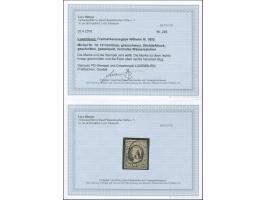 "PD", boxed handstamp, together with Luxemburg c.d.s. on 1852, 10 c. gray black. Tiny corner bend. Opinion Böttger BPP (2018)