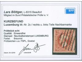1852, 1 sgr. brown red, good to enormeous margins, neatly cancelled by circle of bars, vf, opinion Böttger