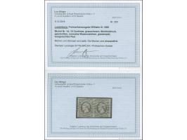 Ettelbrück, losanges on 1852, 10 c. gray black, horizontal pair, clear to mostly large margins, vf, opinion Böttger BPP