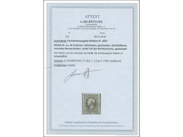 1852, 10 c. deep black, good to large margins, used with clear small c.d.s. of Luxembourg. Very fine. Certificate Böttger BPP
