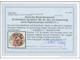“DANZIG N.2 24.JUNO.76" (Spalink 7-1) sehr klar und zentrisch auf Ausgabe 10 Pfge karminrot auf Briefstück in tadelloser Erha