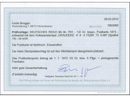 “GRAUDENZ 1.OCTBR.75” (Spalink 14) sehr klar auf Ganzsachenkarte ½ Gr. nach Berlin in einwandfreier Erhaltung. Eine recht spä