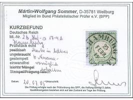 “HAMBURG I.A. 23.FEBR.72” (Spalink 17-4) klar und fast kpl. auf kleiner Schild &nbsp;⅓ Gr. dunkelgelbsmaragdgrün auf Briefstü