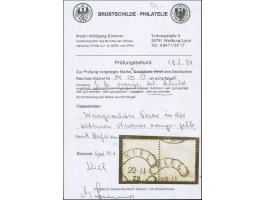 “KIEL 22-11-72” (Spalink 19-1) klar auf waagerechtem Paar kleiner Schild ½ Gr. orange-gelb. Die farbfrischen Marken sind gut 