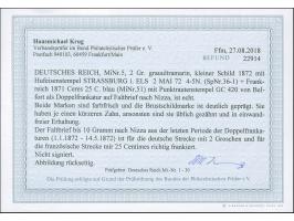 “STRASSBURG i. ELS. 2.MAI.72” (Spalink 36-1) klar auf kleiner Schild 2 Gr. grauultarmarin auf kpl. Faltbrief via Belfort mit 