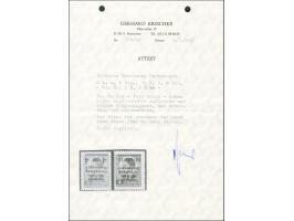 1943, 4 L. auf 3 Din. und 10 L. auf 4 Din., je mit kopfstehendem Aufdruck, ungebraucht, tadellos, u. a. sign. Rijxman, Fotoat