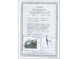 1944, 9 L. auf 15 St., mit Aufdruckfehler “erste 4 in 1944 offen” (Aufdruckfeld 22), gestempelt “Skopie” auf Briefstück, tade