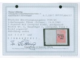 1941, 5 Kop., links mit Leerfeld in Markengröße, postfrisch, tadellos, unsigniert, Fotobefund Löbbering BPP (2017)