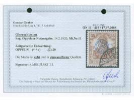 1920, Germania 35 Pfg. dunkelbraunorange, gestempelt, oben rechts etwas fleckig sonst tadellos, sign. Mikulski, Fotobefund Gr