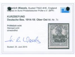 1916/18, Germania 15 Pfg. violettschwarz, gestempelt, tadellos, Fotobfund Wasels BPP (2015)