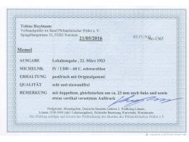 1939, 60 C. schwarzgraublau, doppelter, gleichstarker Aufdruck in Type I, postfrisch, tadellos, unsigniert, Fotobefund Huylma