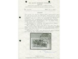 1922, Flugpost 60 Pfg. auf 40 C. dunkelgraurot/türkisgrau, weißes Papier, mit Abart “nachgezogene Druckbuchstaben”, Aufdruckf