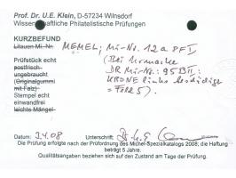 1920, Germania 2 M. dunkelblau, mit Plattenfehler “Krone links beschädigt sowie kleiner waagerechter Strich im E vom zweiten 