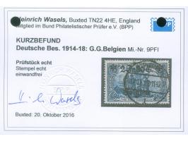 1920, Germania 2 Fr. 50 C. auf 2 Mark schwärzlichblau, mit Plattenfehler “Krone links beschädigt” (Feld 5, &nbsp;Teilauflage)