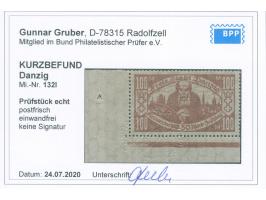 1923, Kleinrentnerhilfe 100 + 30 M. lebhaftlilabraun, linke untere Bogenecke mit Plattenfehler “linke Krone rechts unten gebr