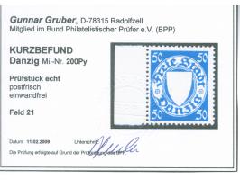 1924, Staatswappen im Oval 50 Pfg. kobaltblau, linkes Seitenrandstück, Probedruck mit farblosem Wappeneindruck, postfrisch, t