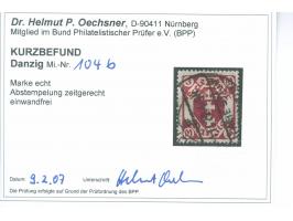 1922, Kleines Staatswappen 3 M. karminrot, sauber und zeitgerecht entwertet “ZOPPOT e -1.11.22”, tadellos, mit zeitgerechter 