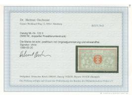 1923, Großes Staatswappen 5000 Mark lebhaftrot/silber, doppelter Rosettenunterdruck, postfrisch, tadellos, unsigniert, Fotobe