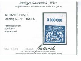 1923, Großes Staatswappen 100000 M. schwärzlichultramarin, Oberrandstück, ungezähnt und ohne Rosettenunterdruck, postfrisch, 