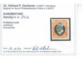 1921, Kogge 10 Pfg. rotorange/schwarzviolett, kopfstehendes Mittelstück, postfrisch, tadellos, sign. Kniep BPP, Kurzbefund Dr