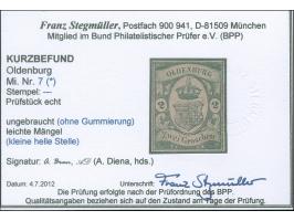 1859/61, 2 Gr. auf mattrötlichkarmin, farbfrisch und allseits vollrandig, ungebraucht ohne Gummi, kleine helle Stelle, ansons